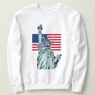 Sweatshirt Drapeau américain avec Lady Liberty