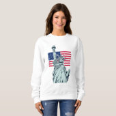 Sweatshirt Drapeau américain avec Lady Liberty (Devant entier)