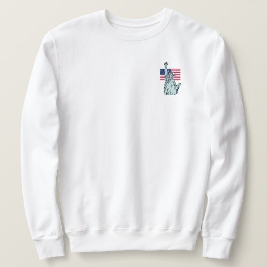 Sweatshirt Drapeau américain avec Lady Liberty (Design devant)