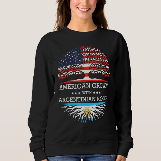 Sweatshirt Drapeau américain avec racines argentines (Devant)