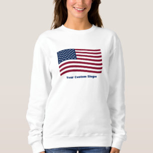 Sweatshirt Drapeau américain avec slogan personnalisé