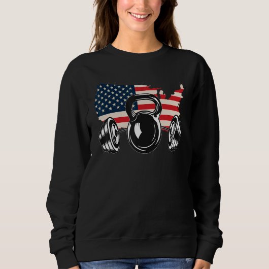 Sweatshirt Drapeau américain Barbell 2 (Devant)