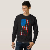 Sweatshirt Drapeau américain barbier conception cool coiffeur (Devant entier)