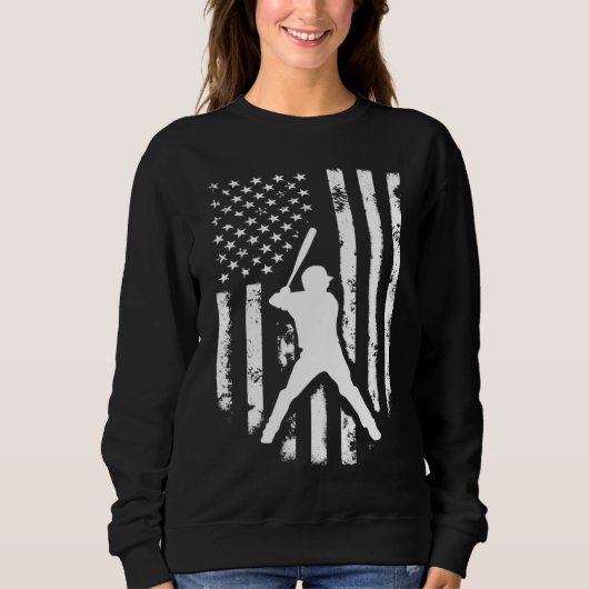 Sweatshirt Drapeau américain Baseball Distressed Top G (Devant)