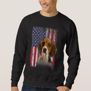 Sweatshirt Drapeau américain beagle 4 juillet quatrième chien
