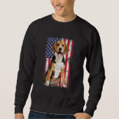 Sweatshirt Drapeau américain beagle chien Vintage (Devant)