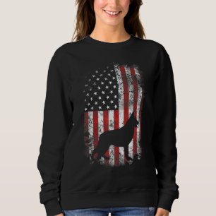 Sweatshirt Drapeau américain berger allemand 4 juillet États-