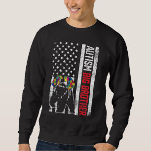 Sweatshirt Drapeau américain Big Brother Bear Sensibilisation