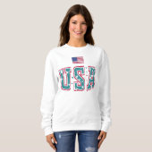 Sweatshirt Drapeau américain, Big USA (Devant entier)