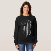 Sweatshirt Drapeau Américain Bowhuning Bow Archery Cadeau Pou (Devant entier)