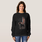 Sweatshirt Drapeau américain Boxe 4 juillet Chien (Devant entier)