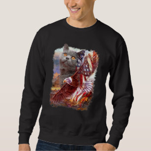Sweatshirt Drapeau américain britannique Shorthair Eagle 4 ju