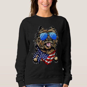 Sweatshirt Drapeau américain Cairn Terrier Usa 4 juillet 1