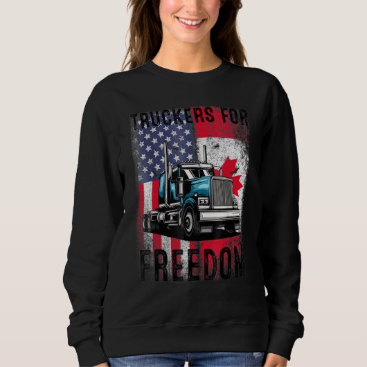 Sweatshirt Drapeau américain Canada Convoi pour la liberté du (Devant)