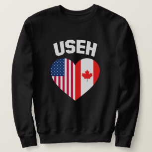 Sweatshirt Drapeau américain canadien drôle USEH Amérique Can