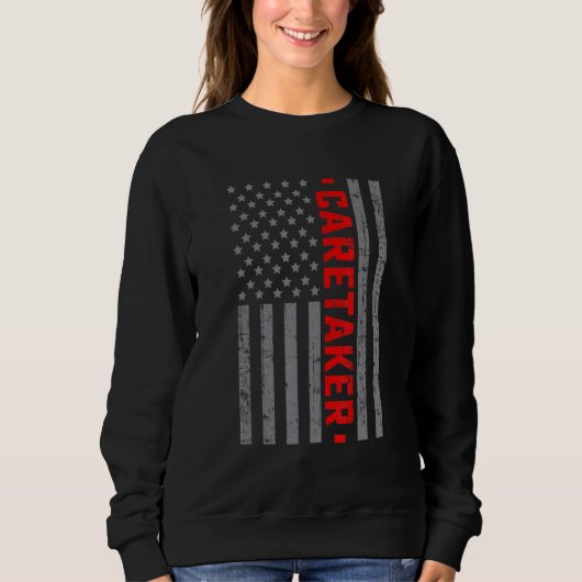Sweatshirt Drapeau américain Caretaker Drapeau US Vintage pou (Devant)
