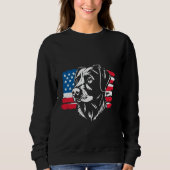 Sweatshirt Drapeau américain chien (Devant)