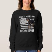 Sweatshirt Drapeau américain Chien Heeler Maman Australian Ca (Devant)