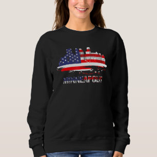 Sweatshirt Drapeau américain Cityscape Minneapolis Minnesota