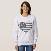 Sweatshirt Drapeau américain Coeur patriotique (Devant entier)