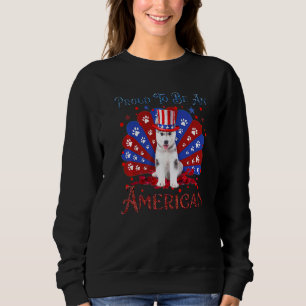 Sweatshirt Drapeau Américain Cute Husky 4 juillet