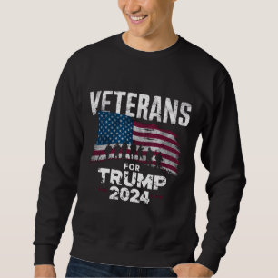 Sweatshirt Drapeau américain Dad Grandpa Veterans For Trump 2