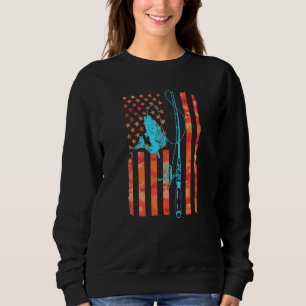 Sweatshirt Drapeau américain de Camouflage rose Pole de pêche