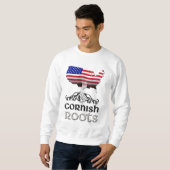 Sweatshirt Drapeau américain de Cornouille (Devant entier)