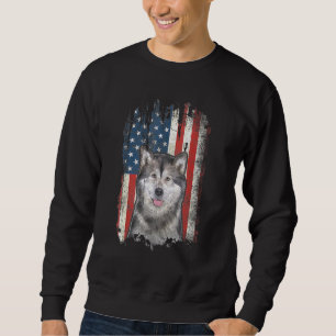 Sweatshirt Drapeau américain de l'Alaska 4 juillet quatrième