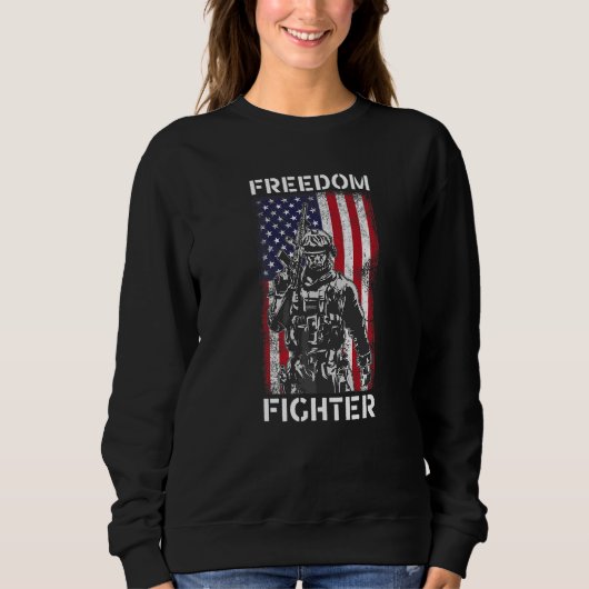 Sweatshirt Drapeau américain de l'ancien combattant de la lib (Devant)