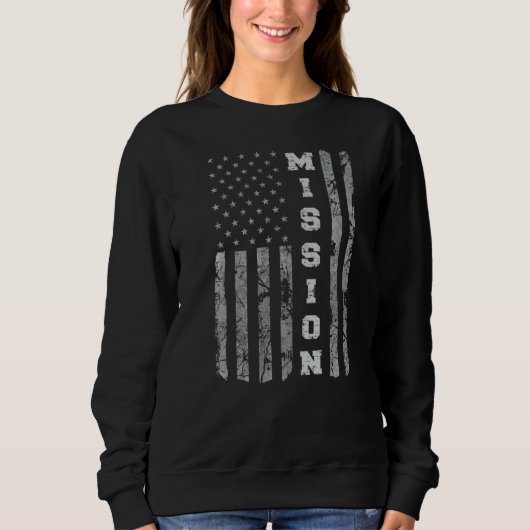 Sweatshirt Drapeau américain de Mission Texas (Devant)