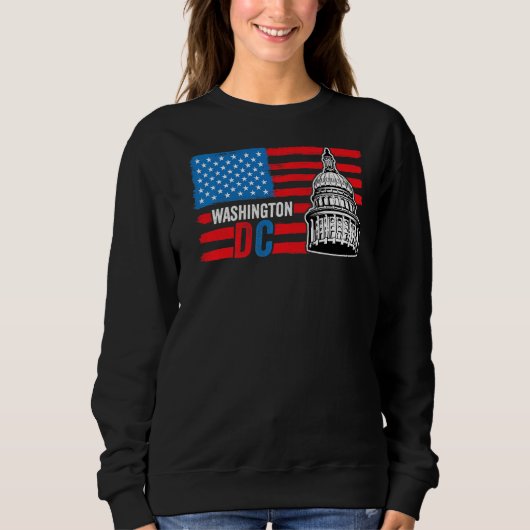 Sweatshirt Drapeau américain de Washington Dc Capitol Hill (Devant)