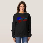 Sweatshirt Drapeau américain d'engin spatial extraterrestre h (Devant entier)