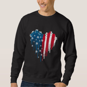 Sweatshirt Drapeau américain Dog Paw