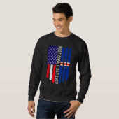 Sweatshirt Drapeau Américain & Drapeau Cabo Vert Meilleur Pèr (Devant entier)