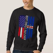 Sweatshirt Drapeau Américain & Drapeau Cabo Vert Meilleur Pèr (Devant)