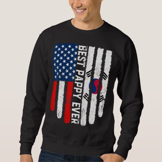 Sweatshirt Drapeau américain Drapeau Corée du Sud Meilleur ap (Devant)