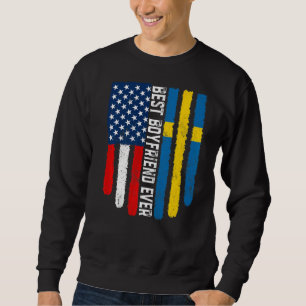 Sweatshirt Drapeau Américain & Drapeau Suédois Meilleur Garço