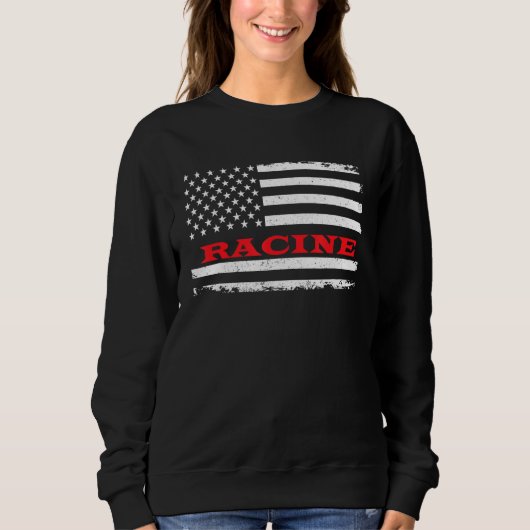 Sweatshirt Drapeau américain du Minnesota Racine Usa Patrioti (Devant)