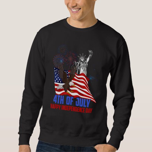 Sweatshirt Drapeau américain Eagle Joyeux Jour de l'Indépenda (Devant)