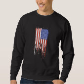Sweatshirt Drapeau américain en détresse (Devant)