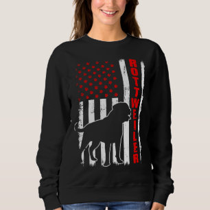 Sweatshirt Drapeau américain en détresse Rottweiler Amoureux