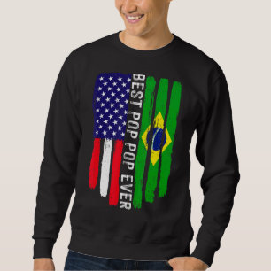 Sweatshirt Drapeau américain et drapeau brésilien meilleur po