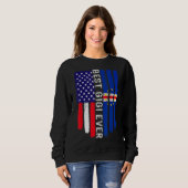 Sweatshirt Drapeau américain et drapeau Cabo Verde Meilleur G (Devant entier)