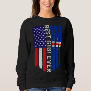 Sweatshirt Drapeau américain et drapeau Cabo Verde Meilleur G