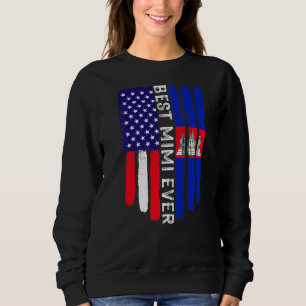 Sweatshirt Drapeau américain et drapeau cambodgien Meilleur M