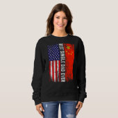 Sweatshirt Drapeau américain et drapeau de la Chine meilleur (Devant entier)