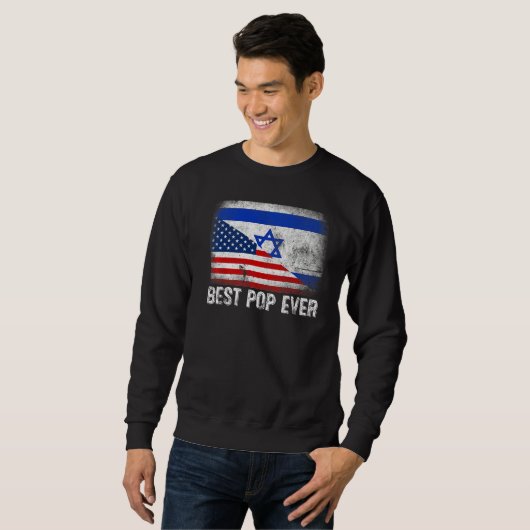 Sweatshirt Drapeau américain et drapeau d'Israël meilleure fa (Devant entier)