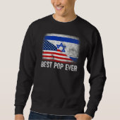 Sweatshirt Drapeau américain et drapeau d'Israël meilleure fa (Devant)