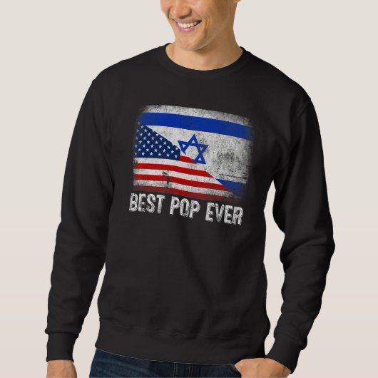 Sweatshirt Drapeau américain et drapeau d'Israël meilleure fa (Devant)